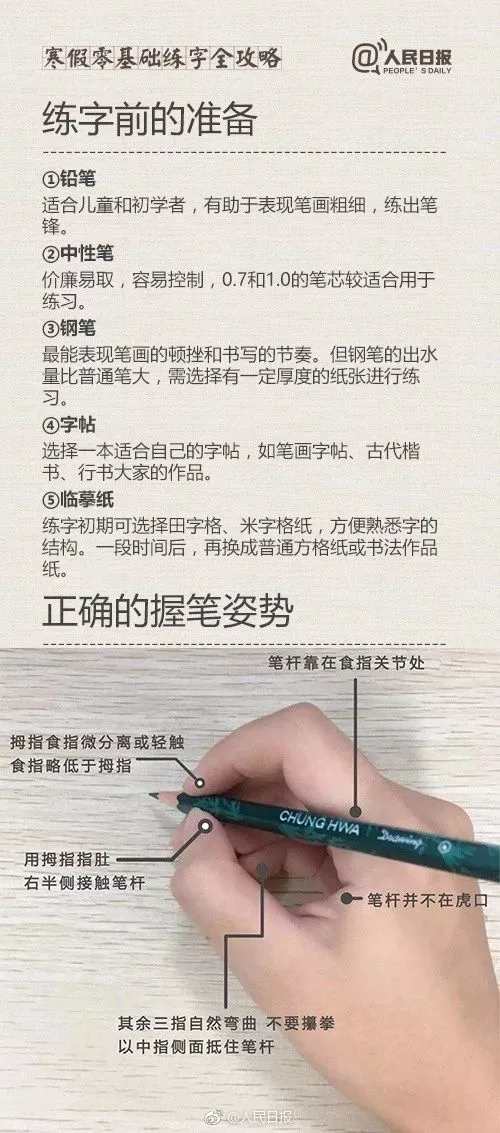 寒假练字指南丨让孩子趁假期练一手好字